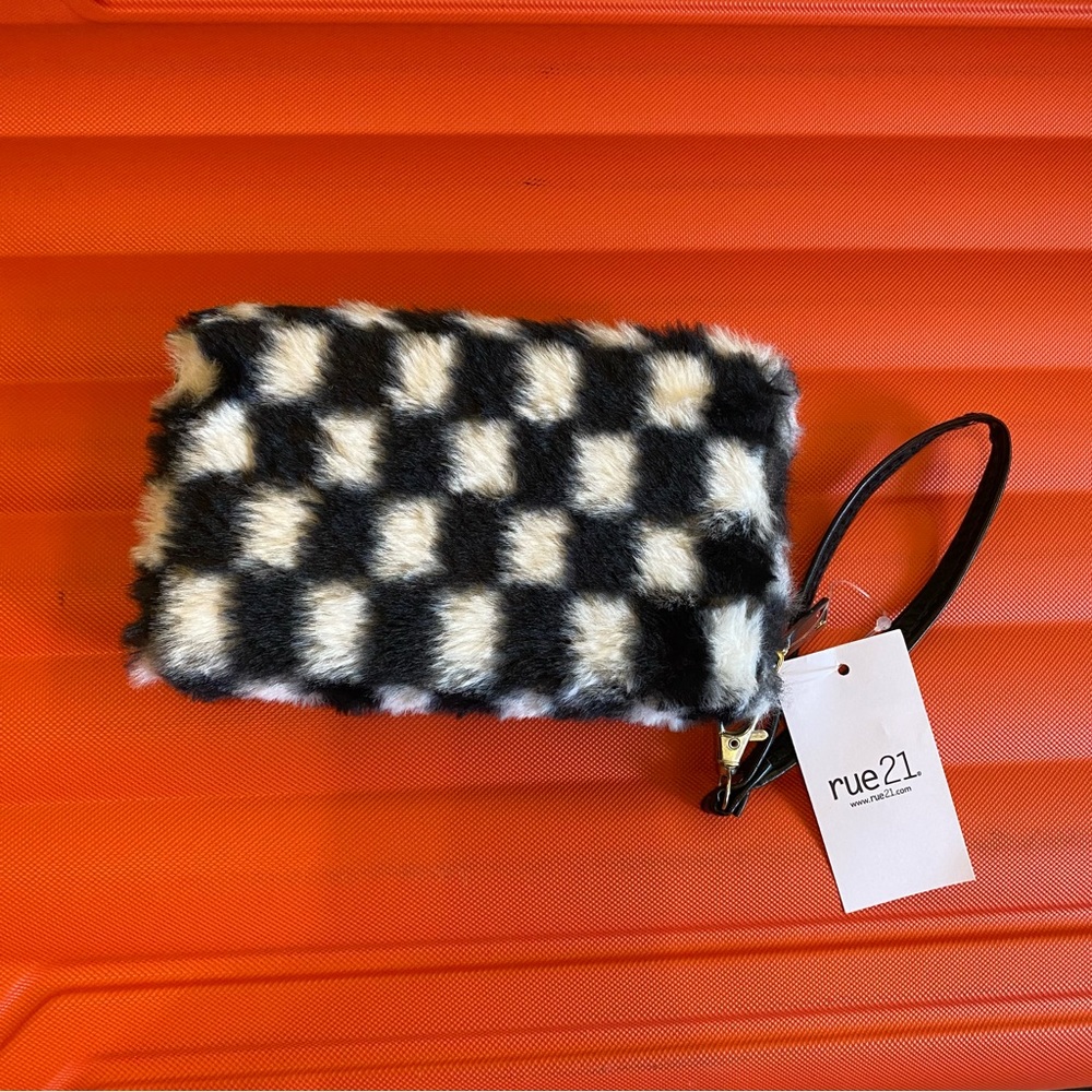 Fuzzy checkered wallet